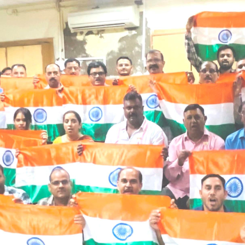 2024 - Celebrating HAR GHAR TIRANGA MAHOTSAV in presence of DRM-NWR,JODHPUR, Chairman, Vice Chairman, CEO-RAILWAY BANK,JODHPUR